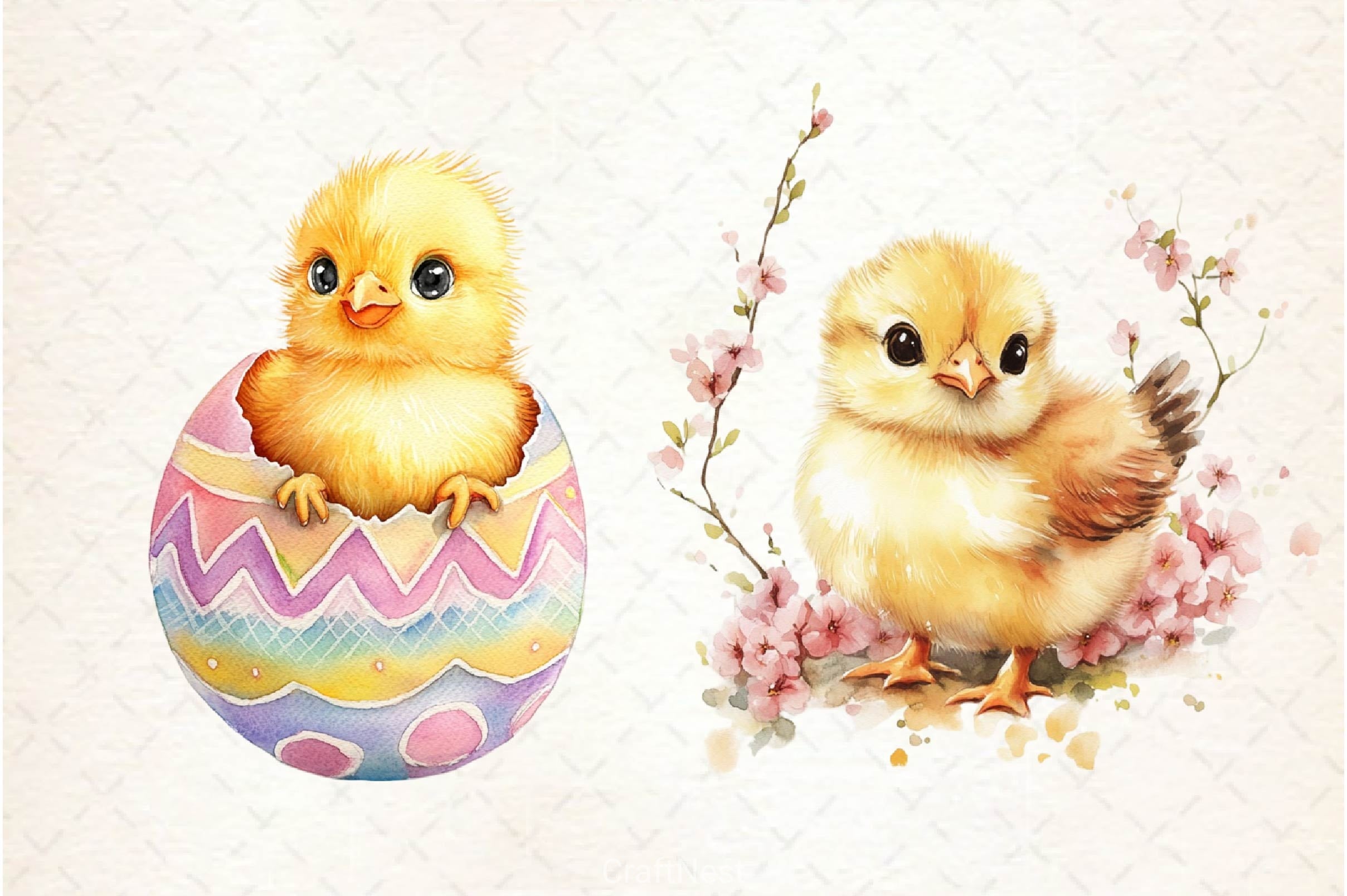 Cute Baby Chick Easter Clipart Bundle - CraftNest - Digital Crafting and Art