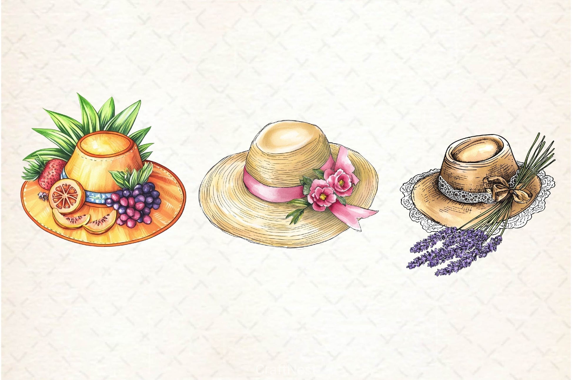 Summer Hat Clipart Bundle 2 - CraftNest - Digital Crafting and Art