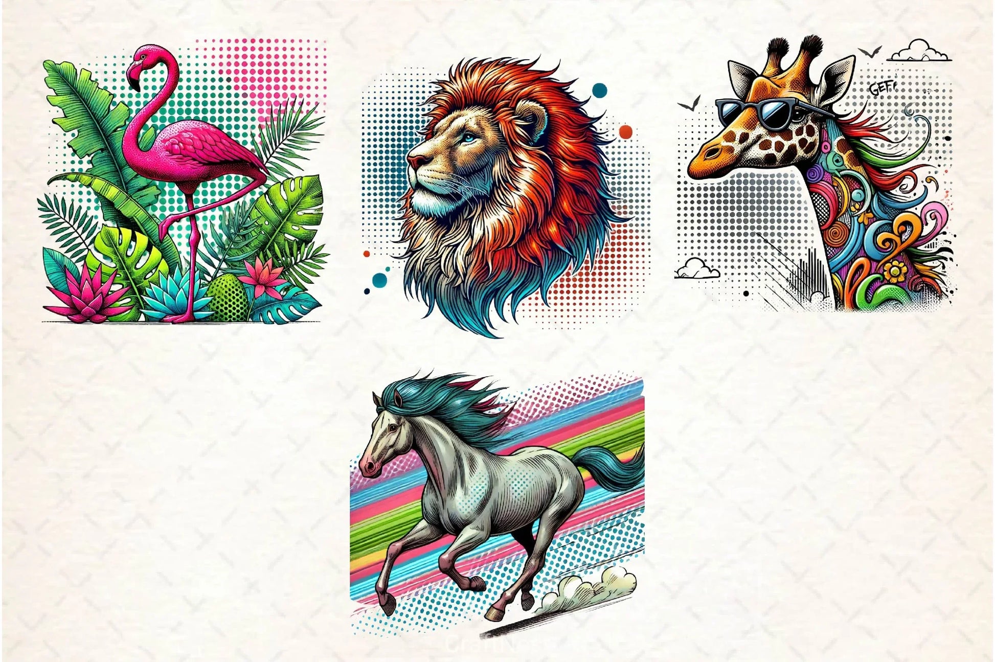 Pop Art Animals Clipart Bundle - CraftNest - Digital Crafting and Art