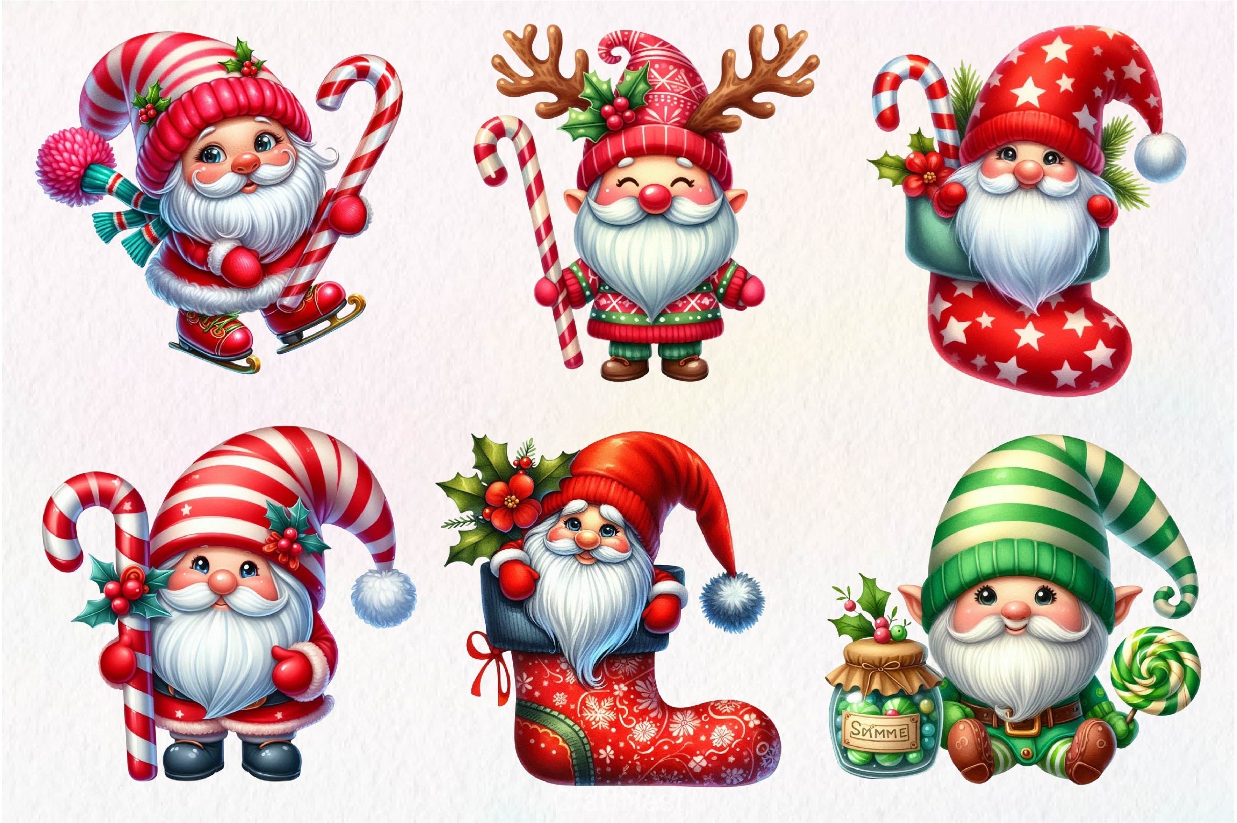 Christmas Gnome Clipart Bundle 7 - CraftNest - Digital Crafting and Art