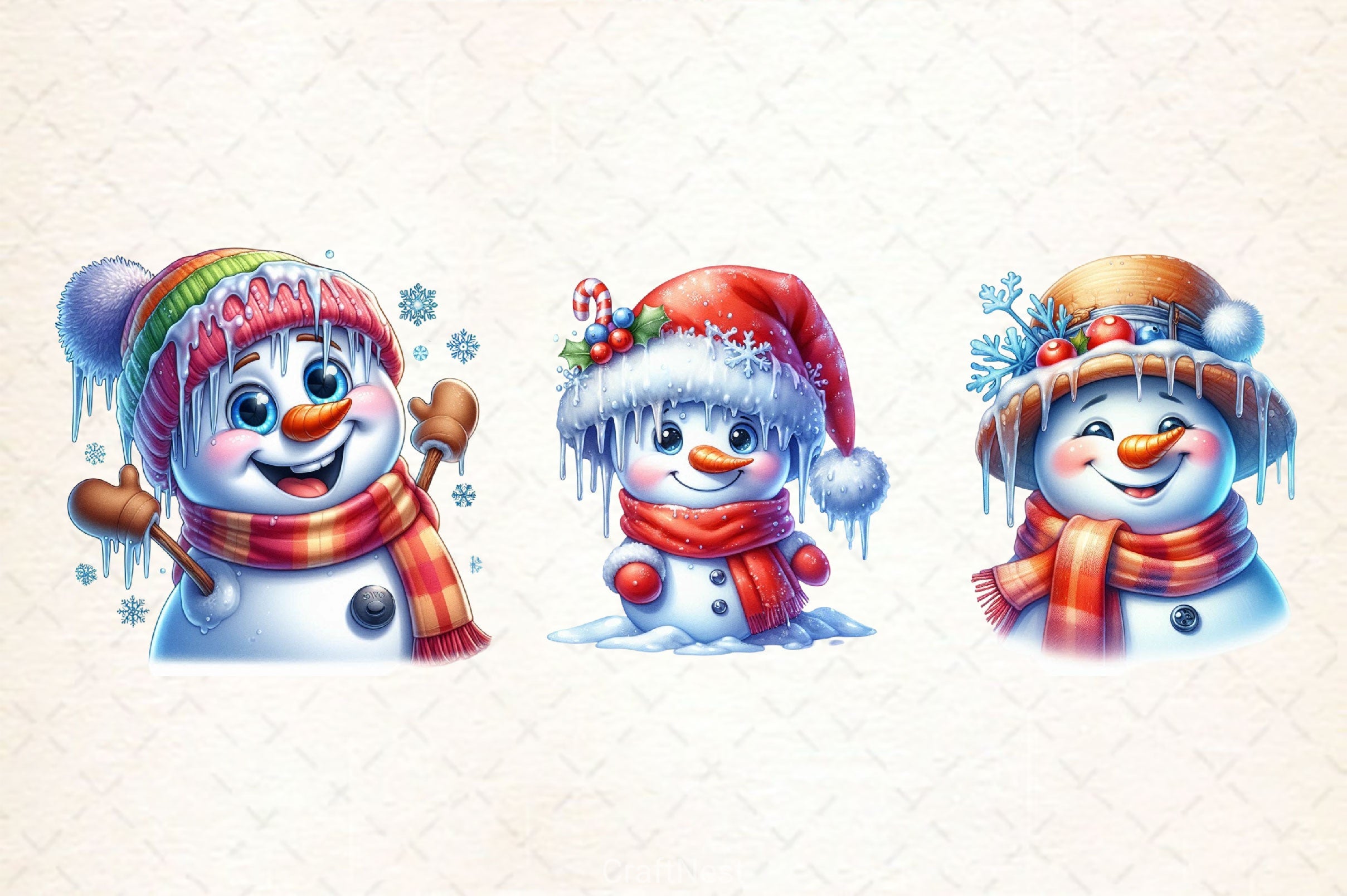 Christmas Icing Snowman Clipart Bundle - CraftNest - Digital Crafting and Art
