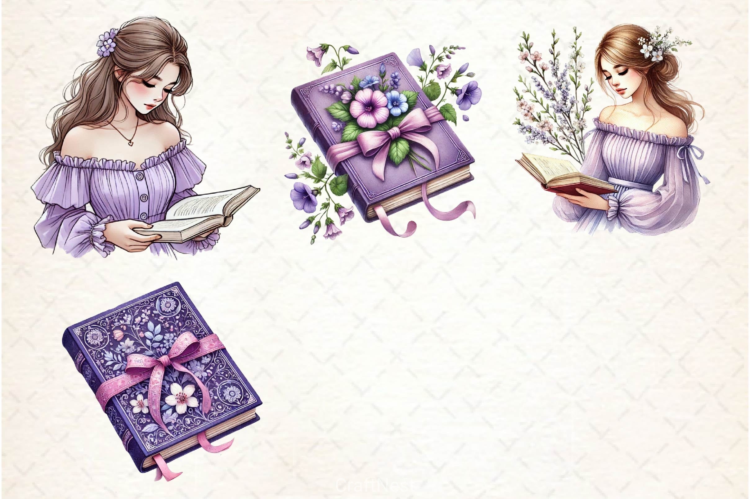 Spring Books Clipart Bundle 2 - CraftNest - Digital Crafting and Art