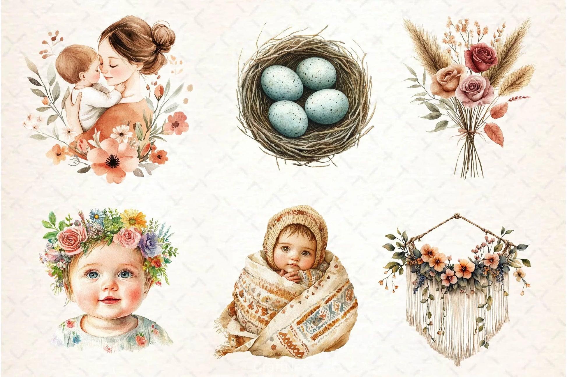 Boho Mothers Day Clipart Bundle 2 - CraftNest - Digital Crafting and Art