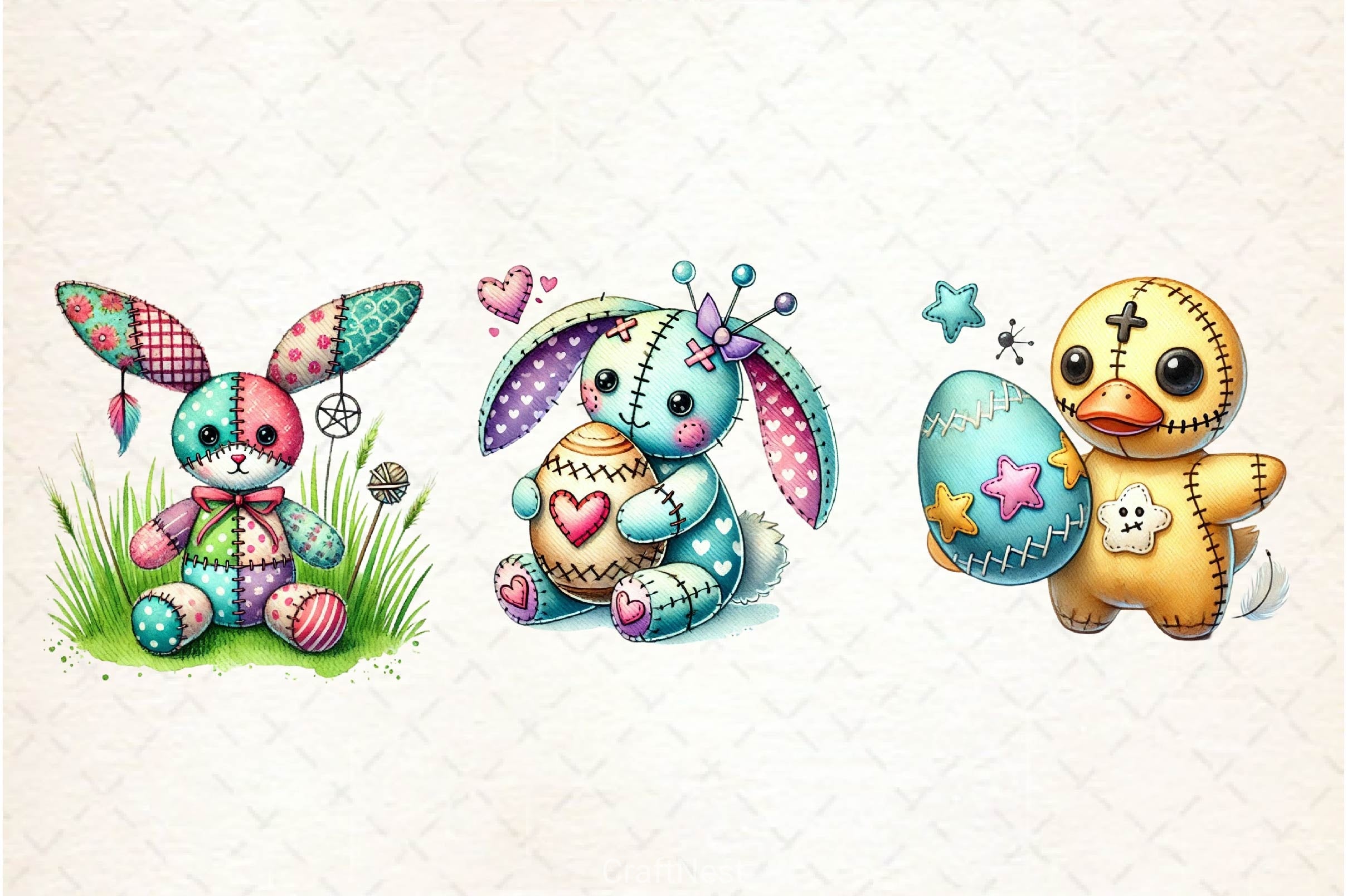 Cute Easter Voodoo Doll Clipart Bundle 2 - CraftNest - Digital Crafting and Art