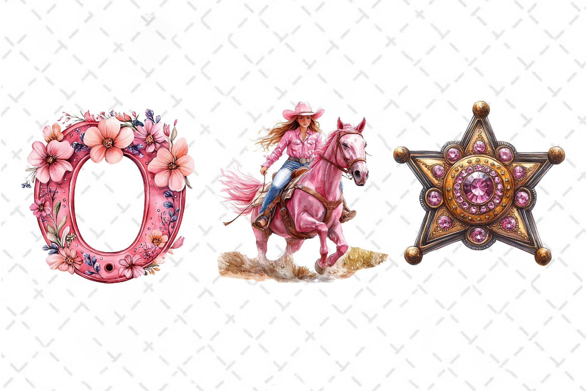 Pink Vintage Western Clipart Bundle - CraftNest - Digital Crafting and Art