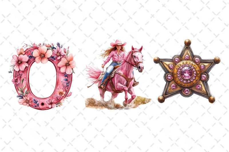 Pink Vintage Western Clipart Bundle - CraftNest - Digital Crafting and Art