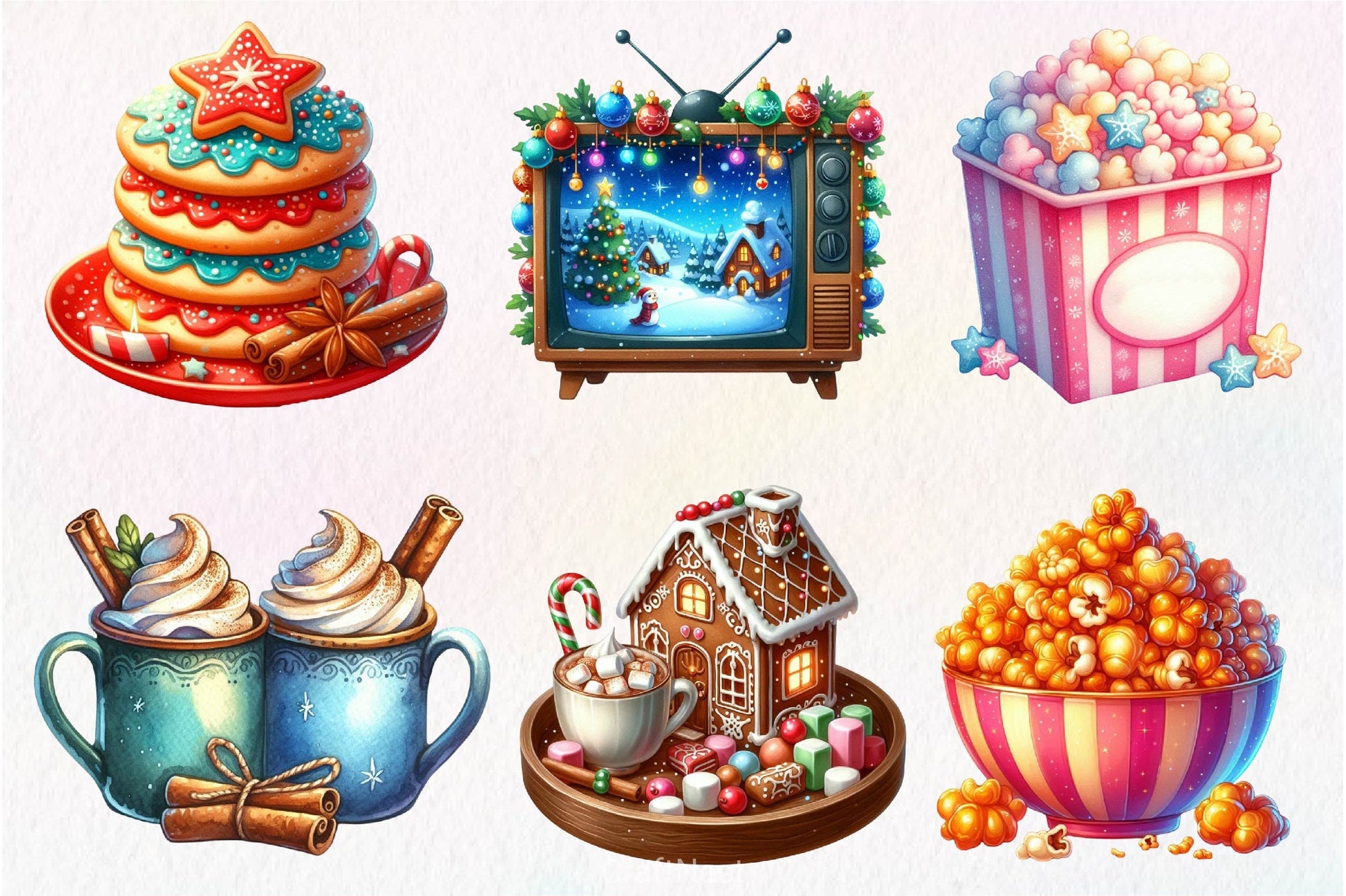 Christmas Movie Night Clipart Bundle 2 - CraftNest - Digital Crafting and Art