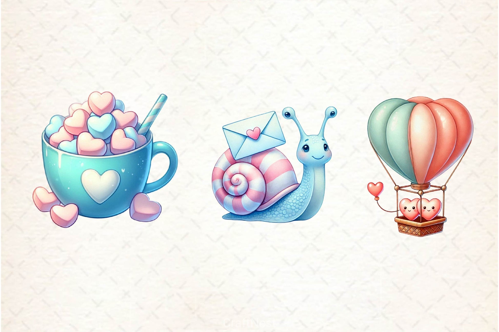 Pastel Valentine Clipart Bundle - CraftNest - Digital Crafting and Art