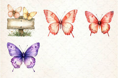 Pastel Easter Butterflies Clipart Bundle - CraftNest - Digital Crafting and Art