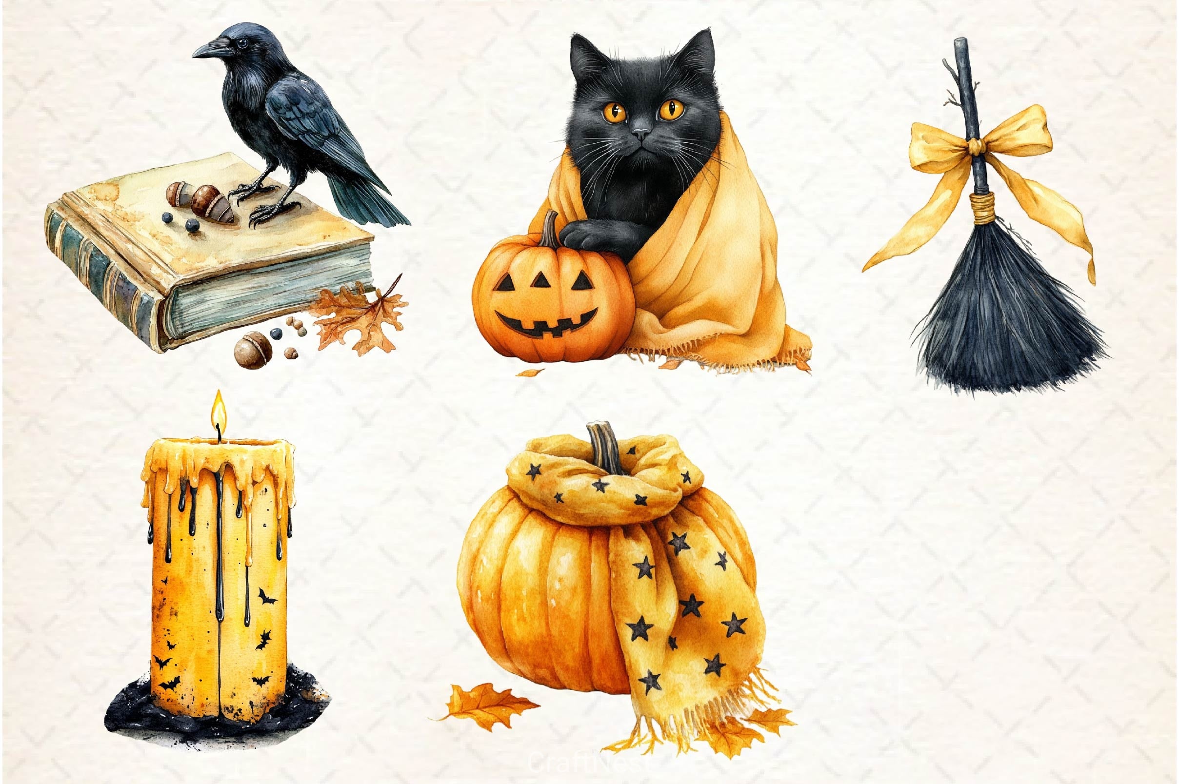 Cozy Halloween Clipart Bundle - CraftNest - Digital Crafting and Art