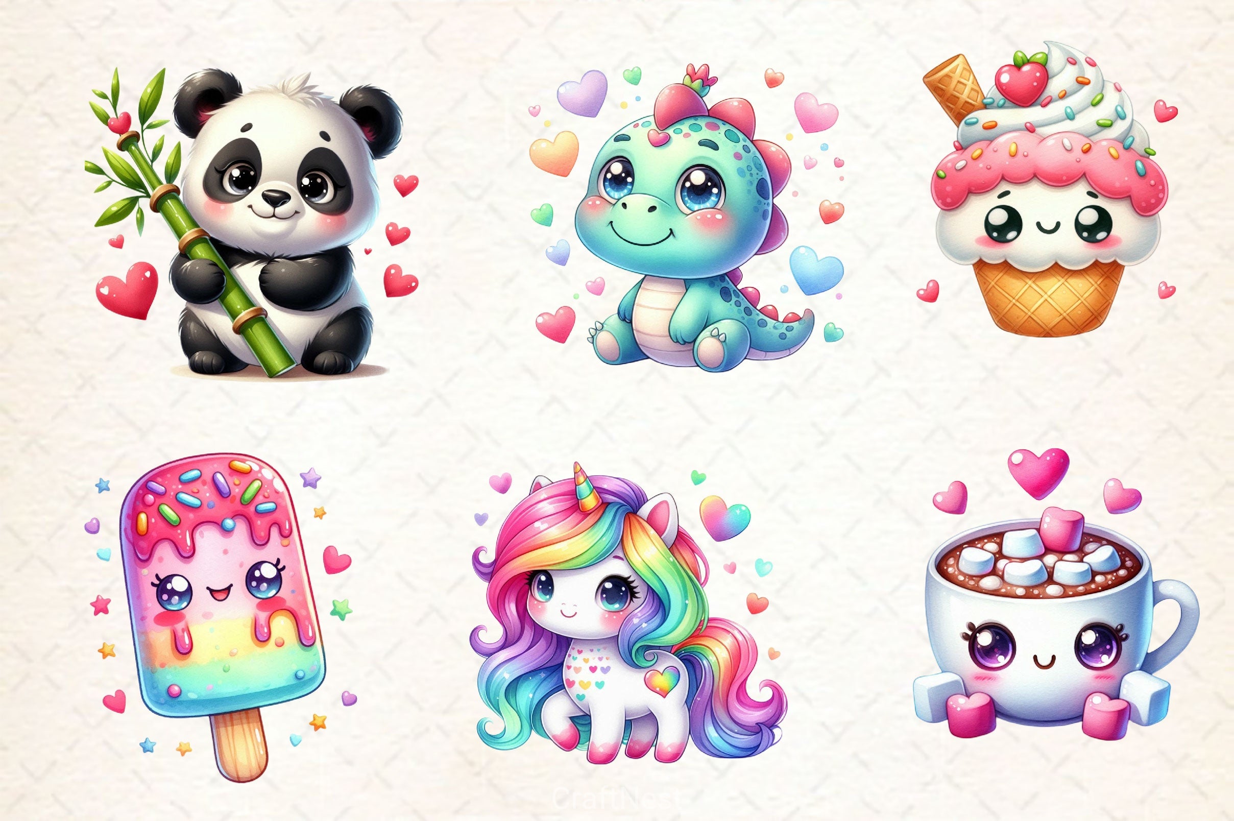 Kawaii Valentines Day Clipart Bundle 7 - CraftNest - Digital Crafting and Art