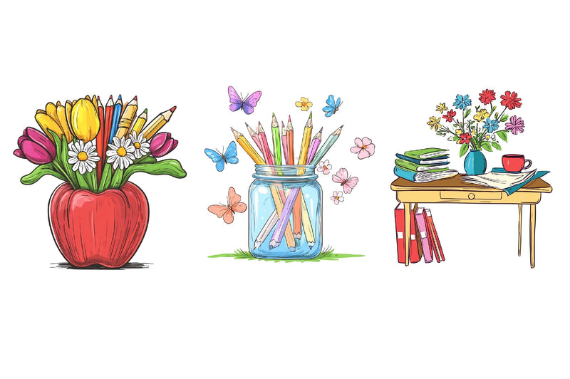 Spring Teacher School Clipart Bundle 2 - CraftNest - Digital Crafting and Art