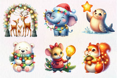 Christmas Light Animal Clipart Bundle 2 - CraftNest - Digital Crafting and Art