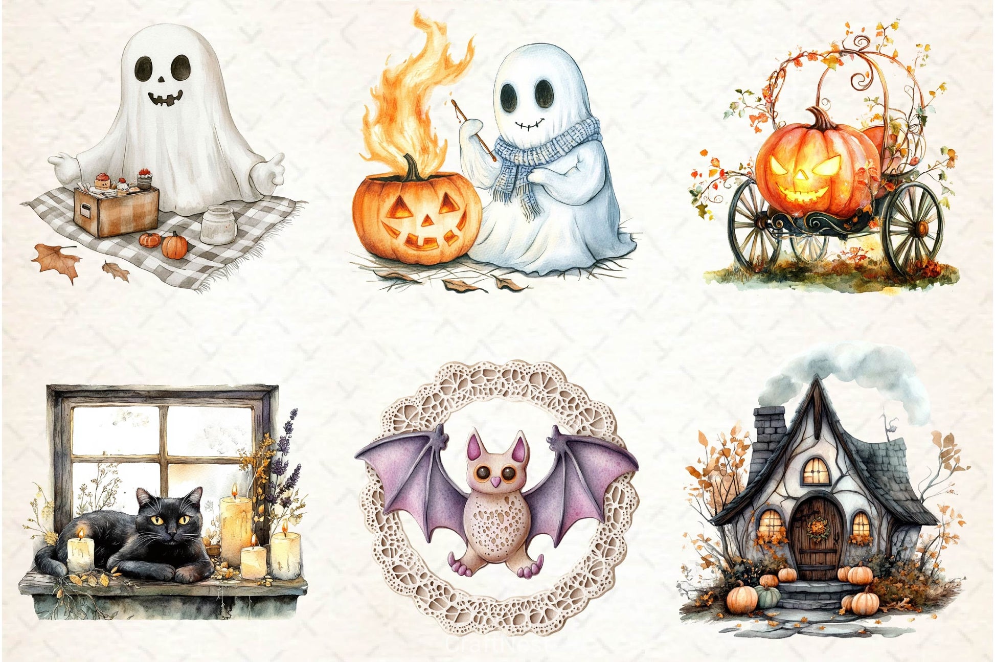 Serene Halloween Day Clipart Bundle - CraftNest - Digital Crafting and Art