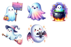 Cute Halloween Ghost Clipart Bundle 20 - CraftNest - Digital Crafting and Art