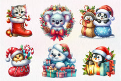 Christmas Animal Peeking Clipart Bundle - CraftNest - Digital Crafting and Art