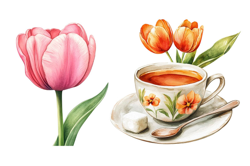 Amsterdam Summer Tulips Clipart Bundle - CraftNest - Digital Crafting and Art