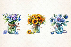 Flower Jar Clipart Bundle 6 - CraftNest - Digital Crafting and Art