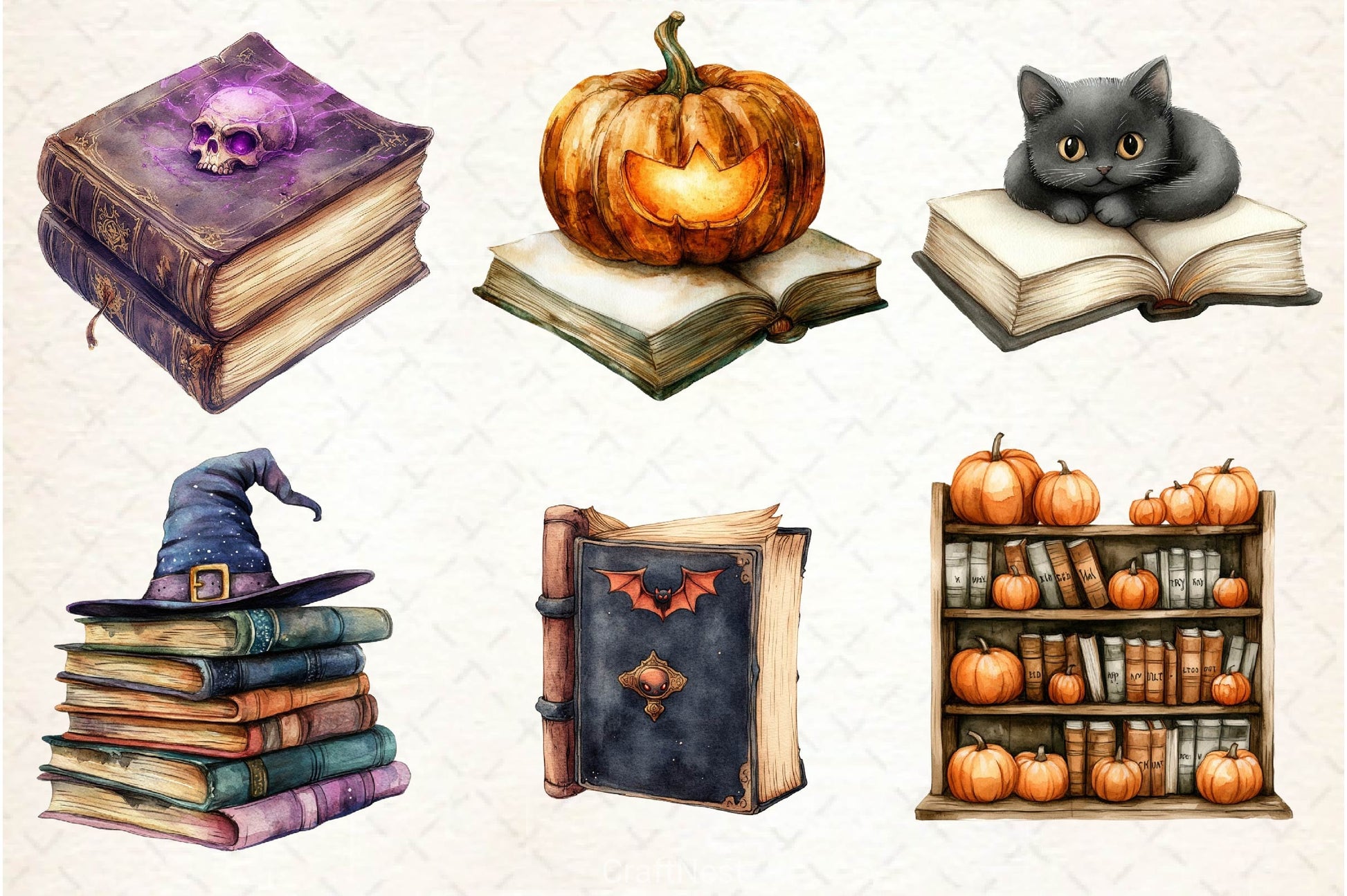 Halloween Books Clipart Bundle 3 - CraftNest - Digital Crafting and Art