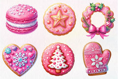 Pink Christmas Cookie Clipart Bundle - CraftNest - Digital Crafting and Art