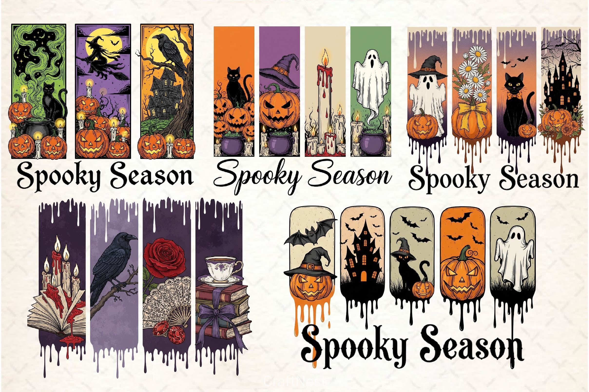 Brushstroke Spooky Season Clipart Bundle - CraftNest - Digital Crafting and Art