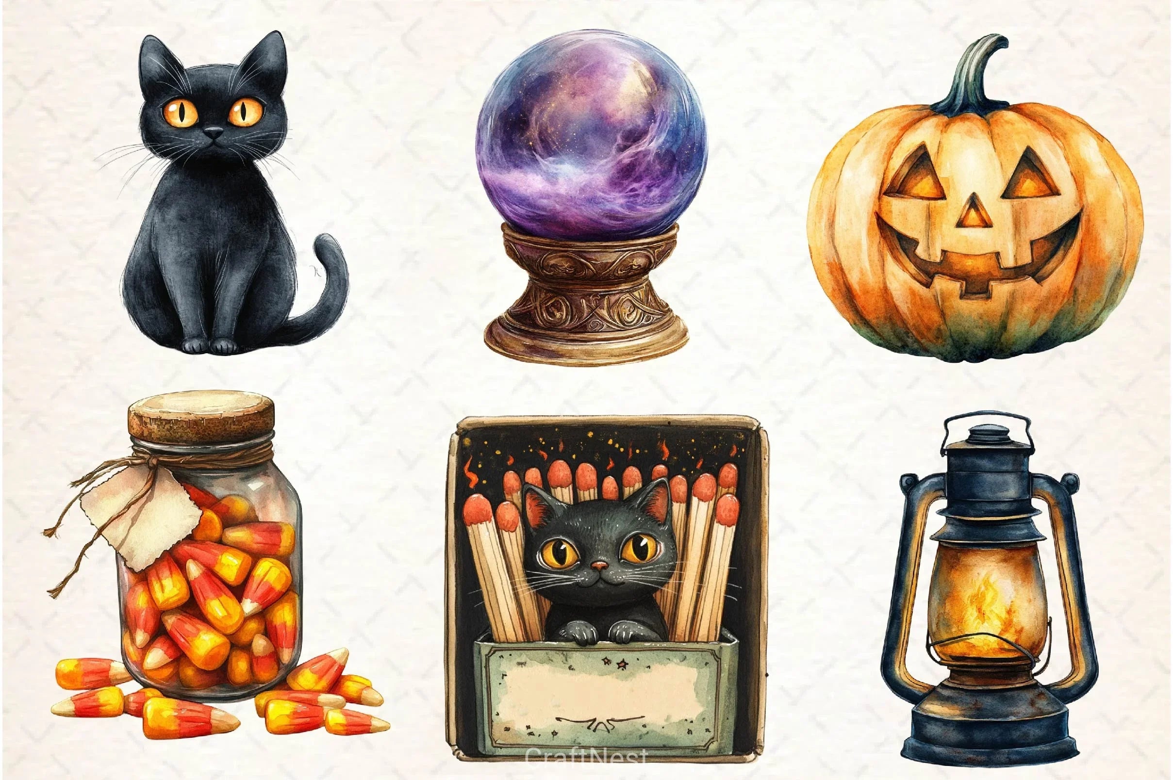 Vintage Halloween Clipart Bundle 3 - CraftNest - Digital Crafting and Art