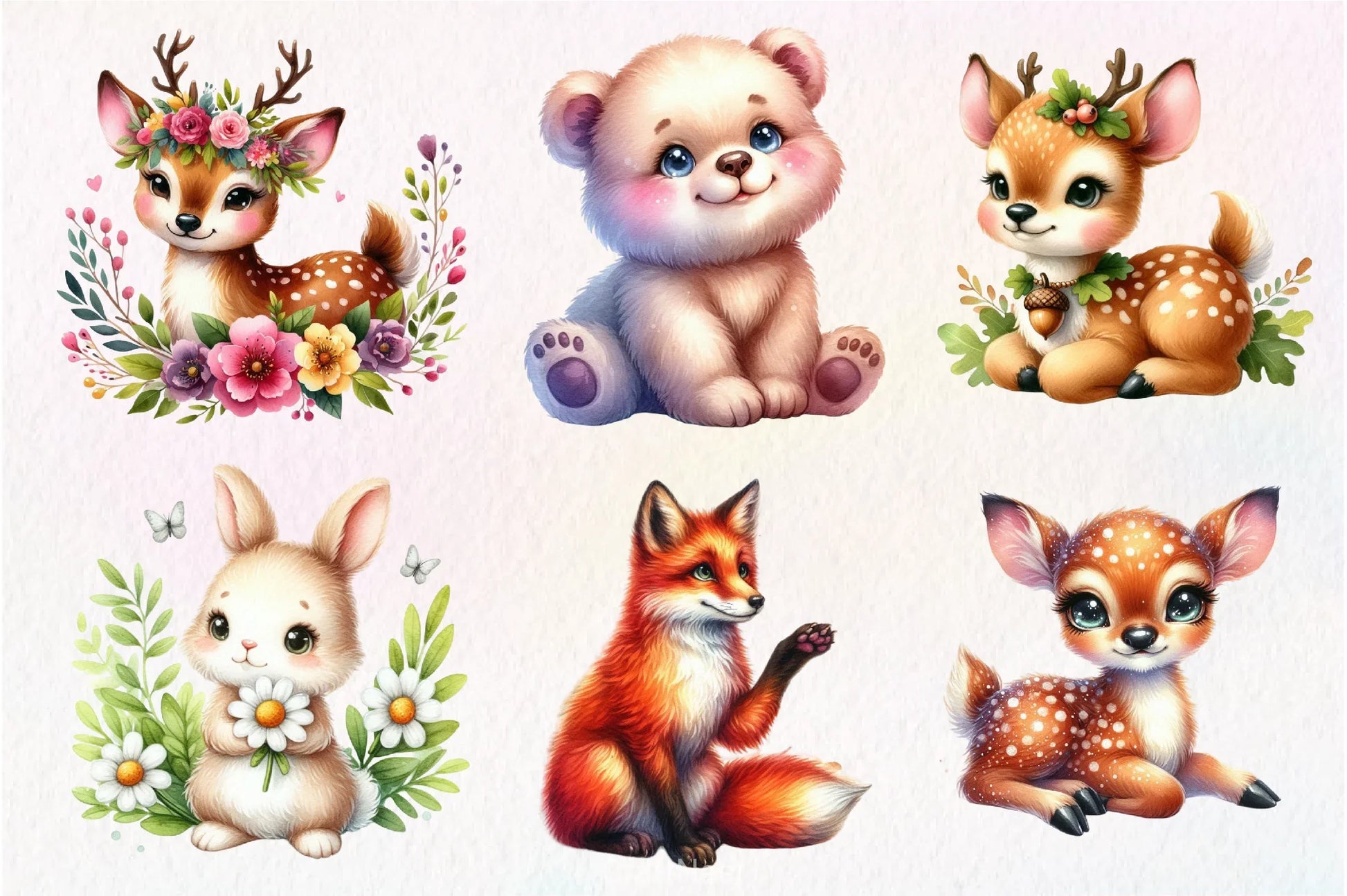 Cute Woodland Animal Clipart Bundle - CraftNest - Digital Crafting and Art