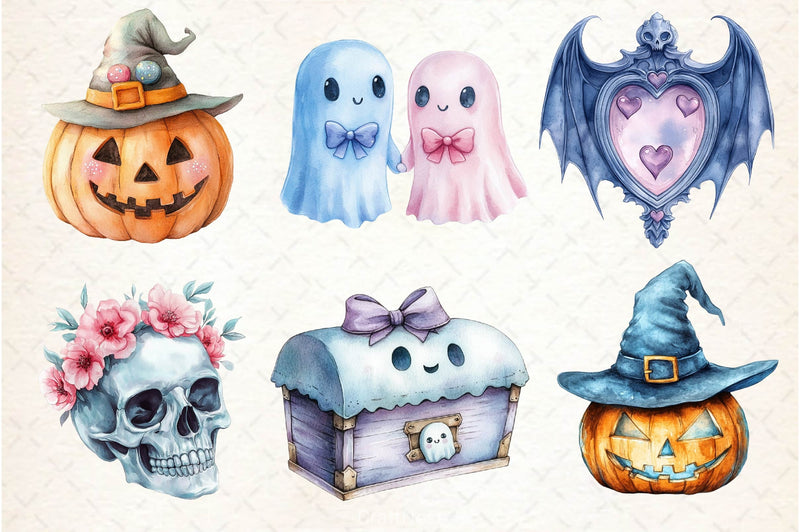 Pastel Halloween Clipart Bundle 5 - CraftNest - Digital Crafting and Art