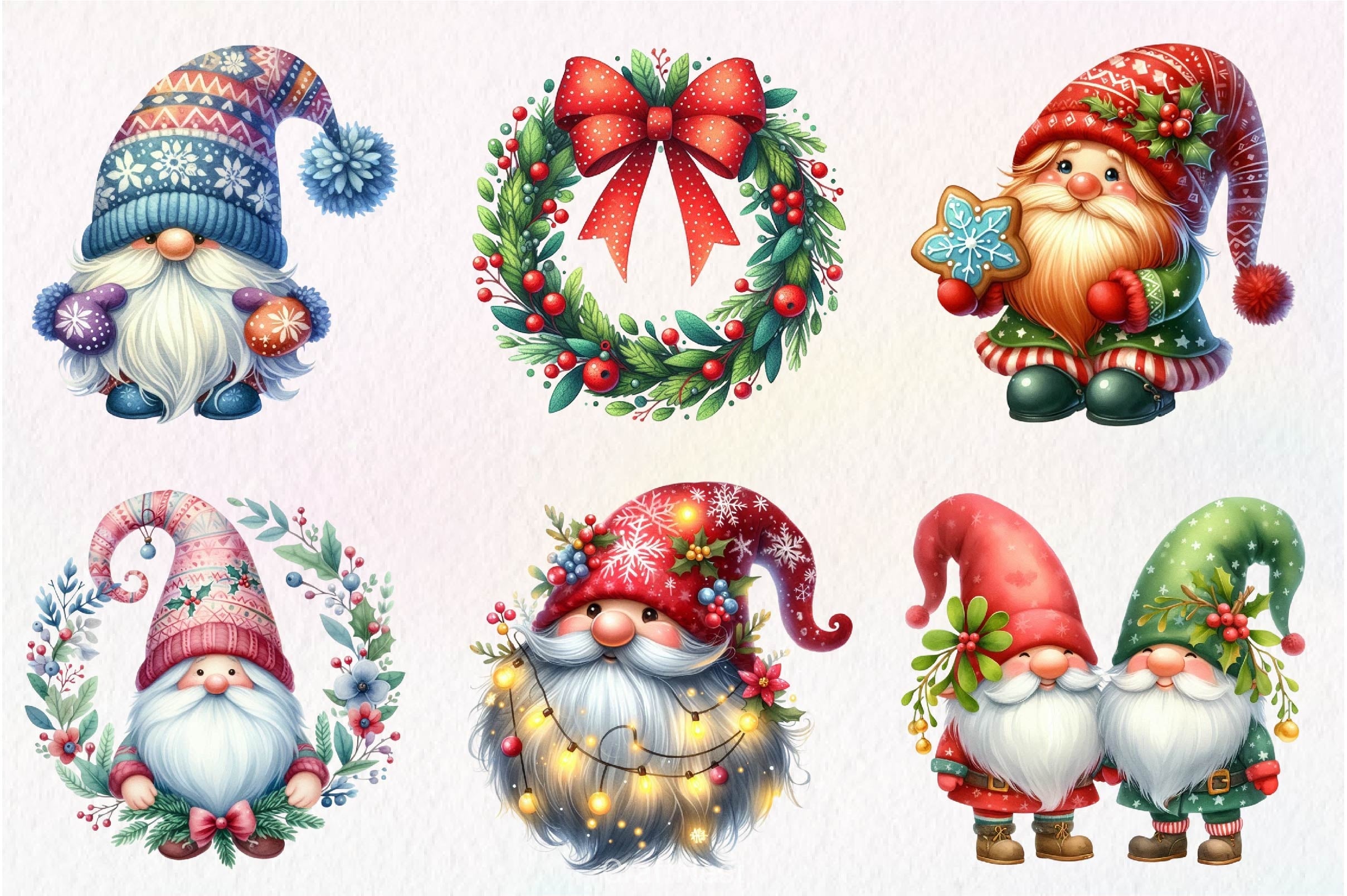 Christmas Gnome Clipart Bundle 7 - CraftNest - Digital Crafting and Art