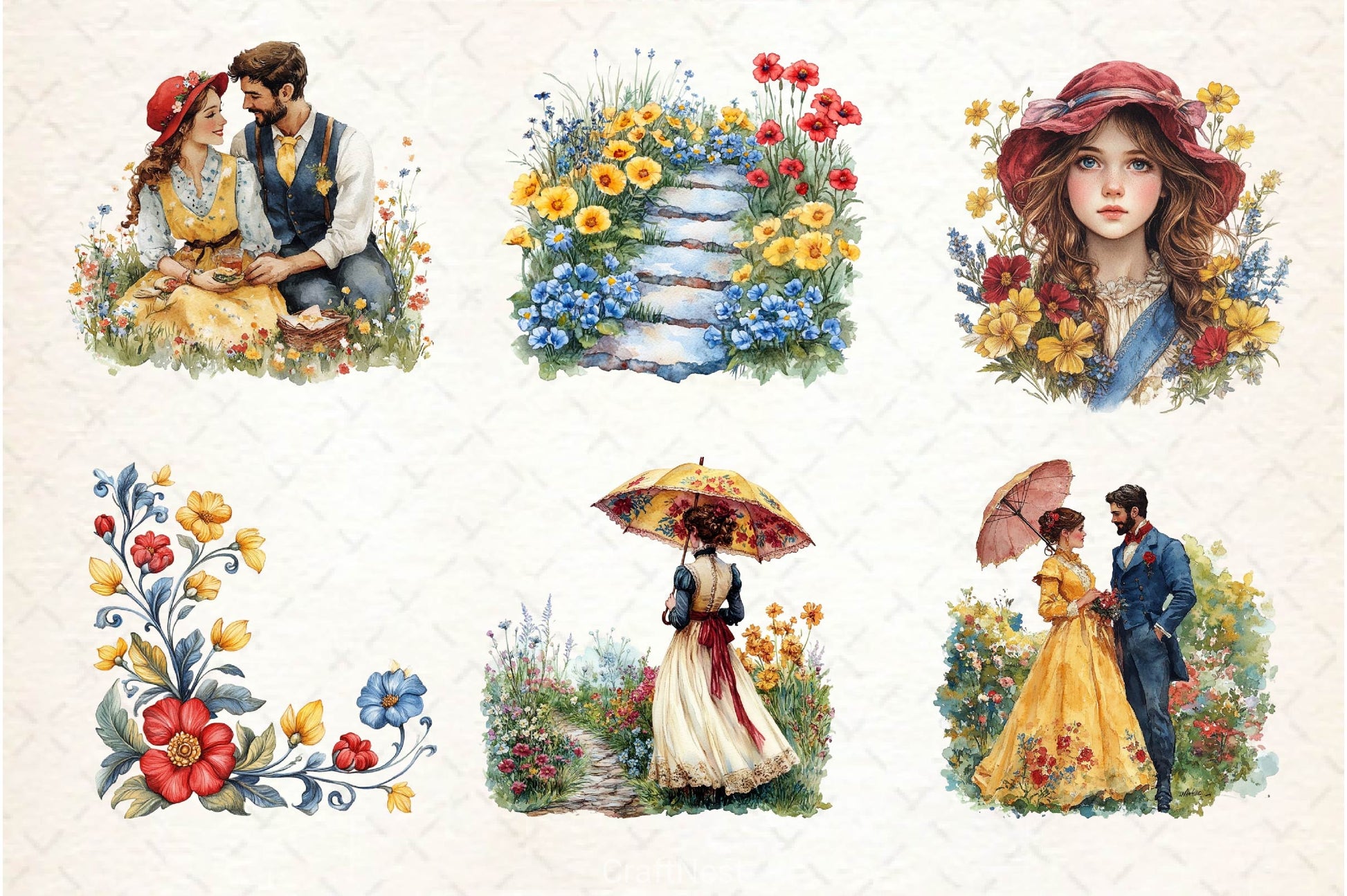 Beautiful Victorian Spring Clipart Bundle 5 - CraftNest - Digital Crafting and Art
