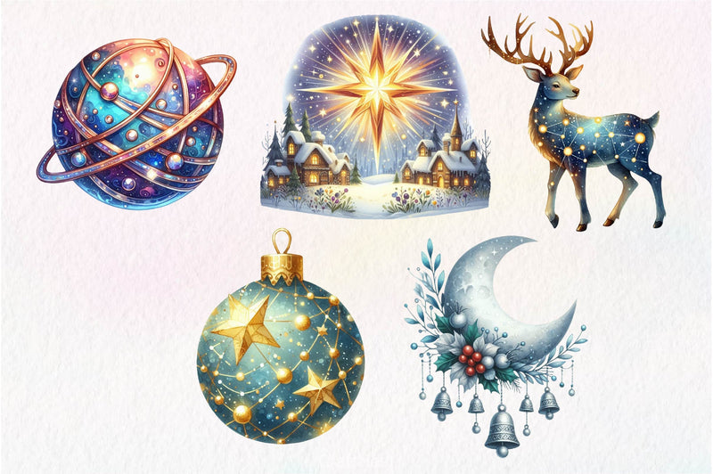 Celestial Christmas Clipart Bundle 2 - CraftNest - Digital Crafting and Art
