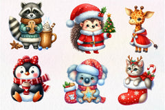 Christmas Cute Animals Clipart Bundle - CraftNest - Digital Crafting and Art