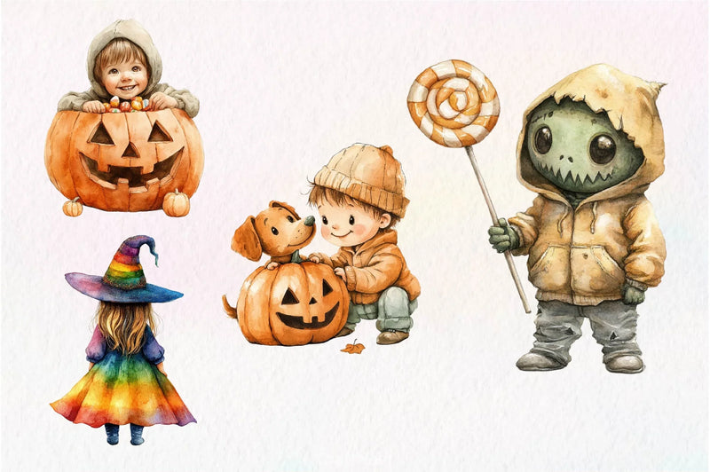 Kid Halloween Clipart Bundle - CraftNest - Digital Crafting and Art