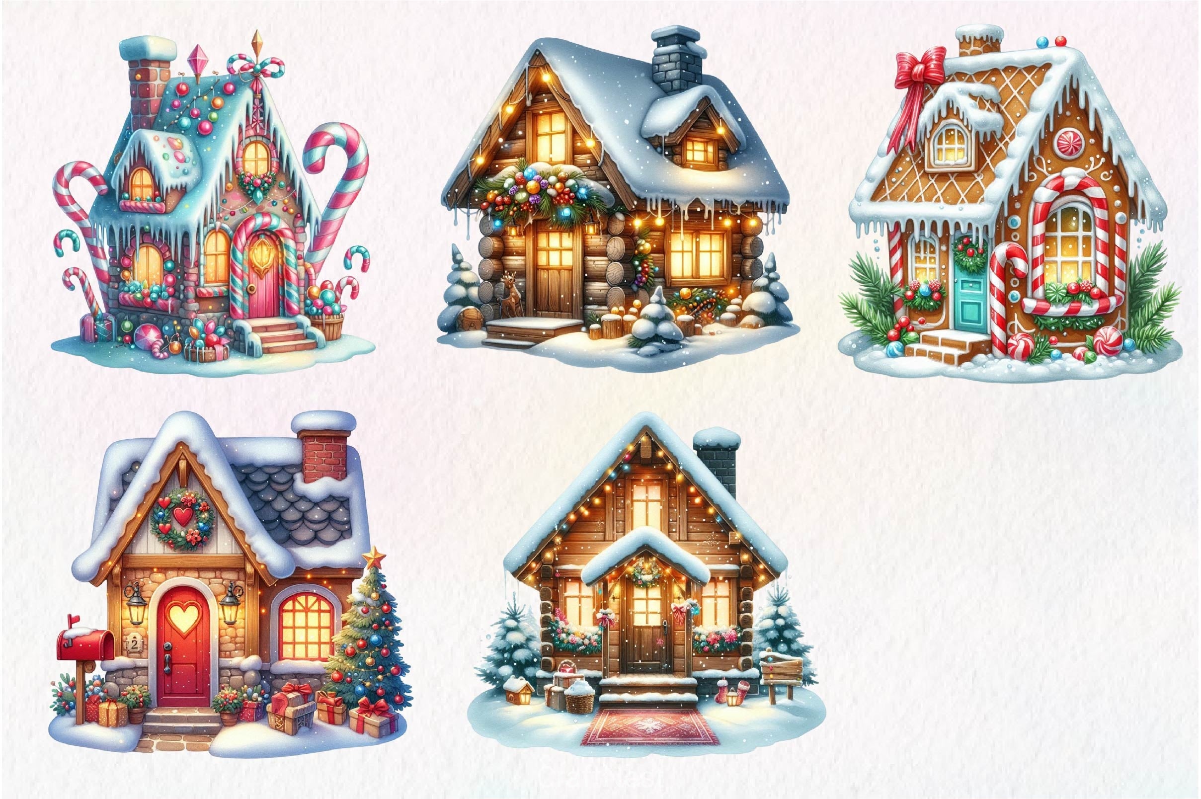 Christmas House Clipart Bundle 2 - CraftNest - Digital Crafting and Art