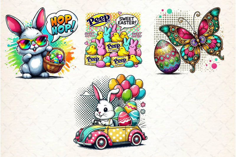 Pop Art Easter Clipart Bundle - CraftNest - Digital Crafting and Art