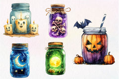 Halloween Mason Jar Clipart Bundle - CraftNest - Digital Crafting and Art