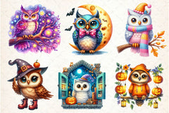 Halloween Owl Clipart Bundle 6 - CraftNest - Digital Crafting and Art