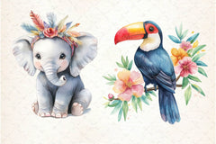 Cute Boho Baby Safari Animals Clipart Bundle 2 - CraftNest - Digital Crafting and Art