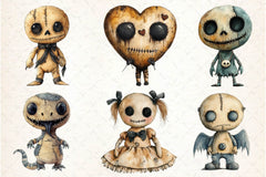 Halloween Gothic Voodoo Doll Clipart Bundle 4 - CraftNest - Digital Crafting and Art
