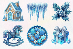 Blue Christmas Clipart Bundle 4 - CraftNest - Digital Crafting and Art