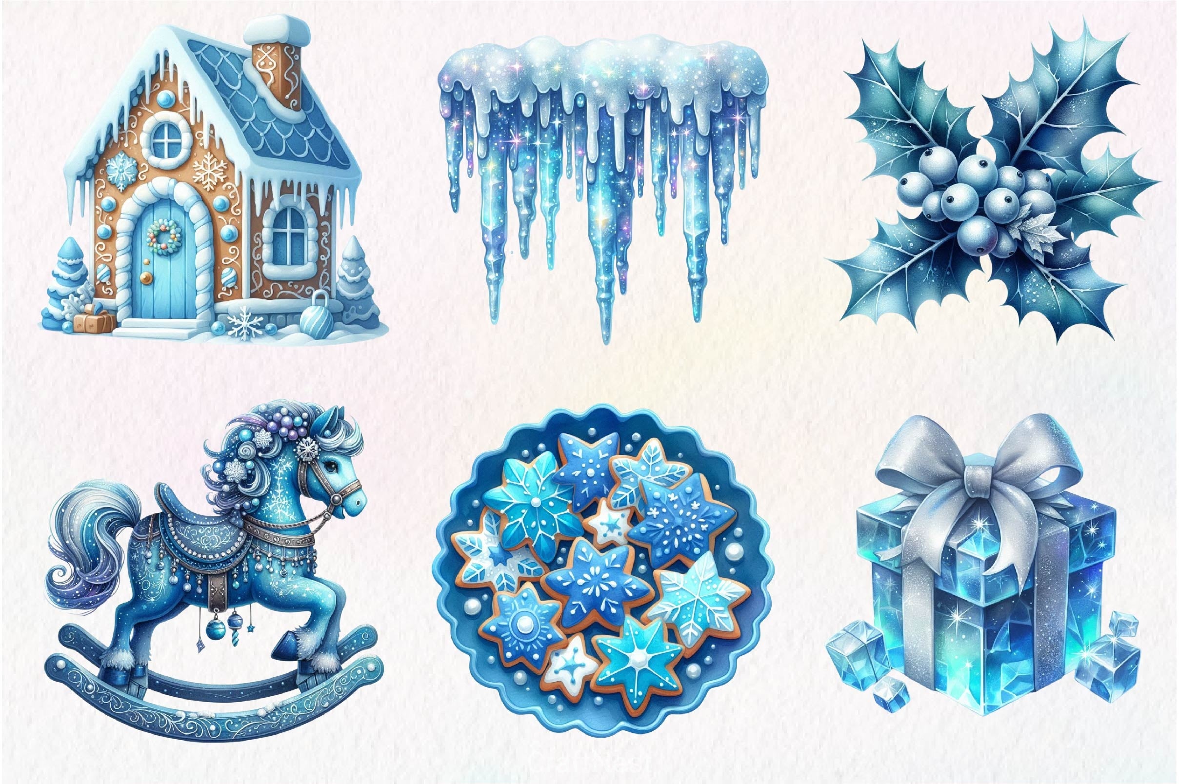 Blue Christmas Clipart Bundle 4 - CraftNest - Digital Crafting and Art