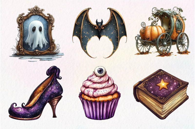Vintage Glitter Halloween Clipart Bundle - CraftNest - Digital Crafting and Art