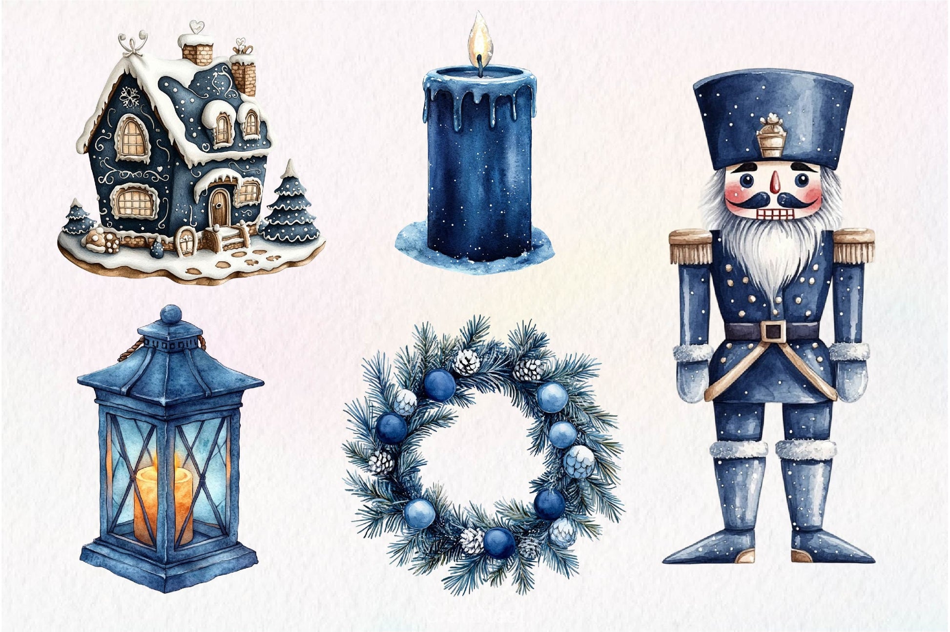 Navy Blue Winter Christmas Clipart Bundle - CraftNest - Digital Crafting and Art