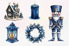 Navy Blue Winter Christmas Clipart Bundle - CraftNest - Digital Crafting and Art