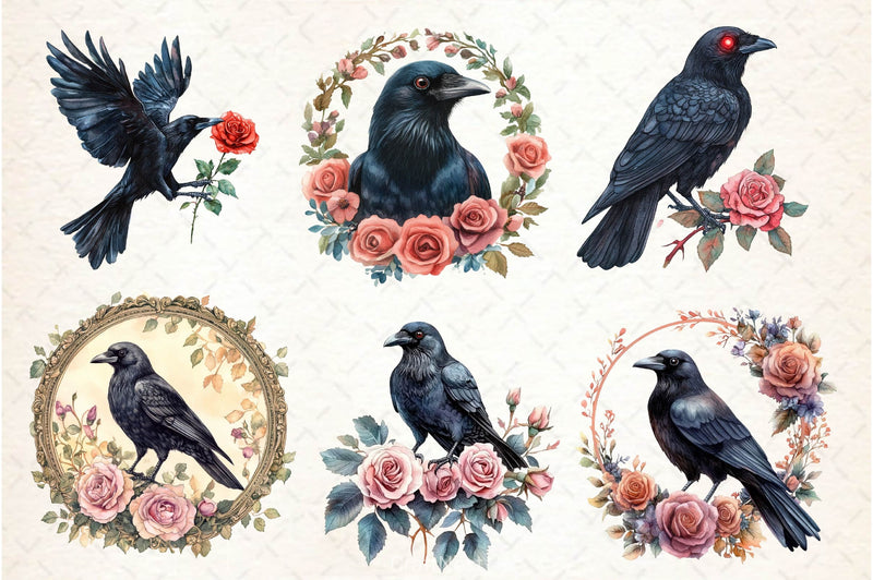 Creepy Crow Clipart Bundle - CraftNest - Digital Crafting and Art