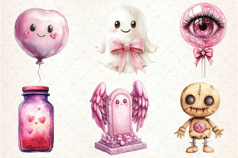 Pink Pastel Halloween Clipart Bundle - CraftNest - Digital Crafting and Art