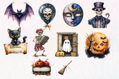 Vintage Halloween Diecuts Clipart Bundle - CraftNest - Digital Crafting and Art