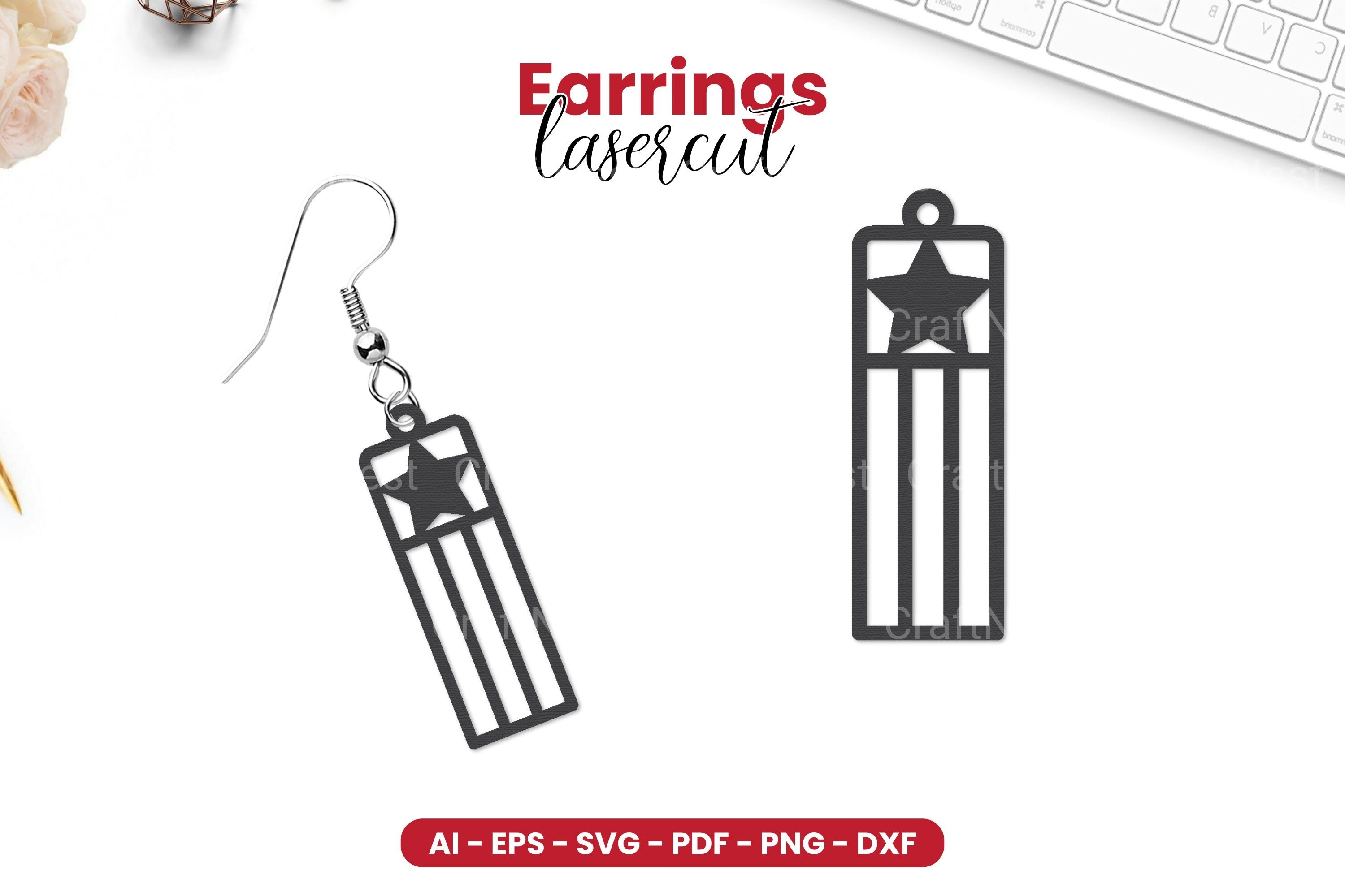 4th of July Earrings Lasercut SVG Bundle