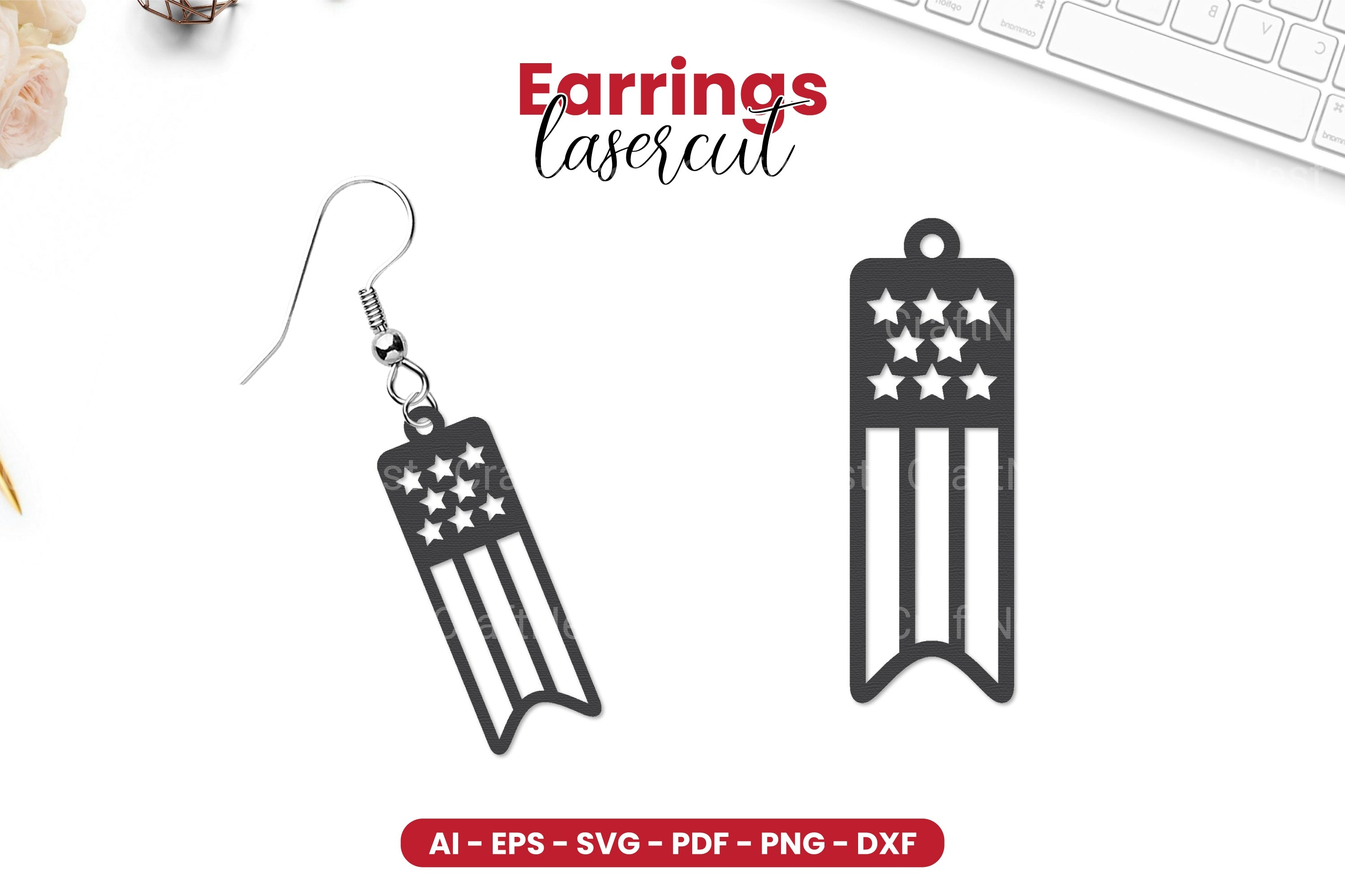 4th of July Earrings Laser Cut SVG Bundle