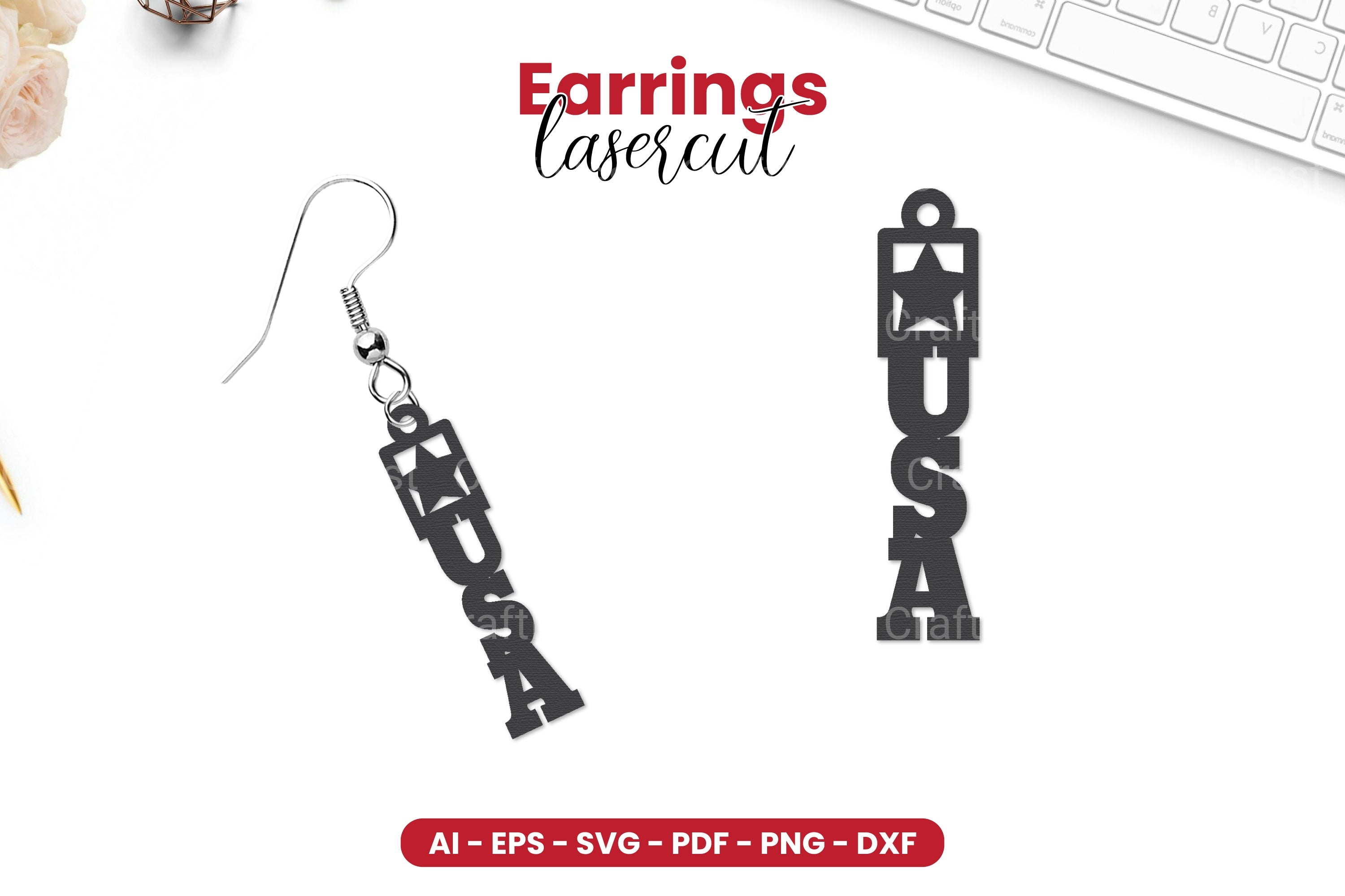 4th of July Earrings Laser Cut SVG Bundle